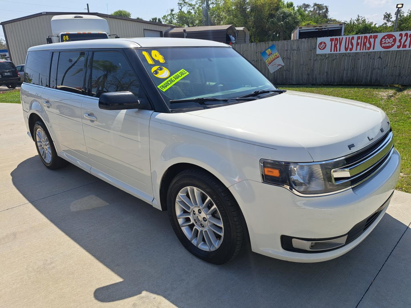 2014 White Ford Flex SEL FWD (2FMGK5C85EB) with an 3.5L V6 DOHC 24V engine, Automatic Overdrive transmission, located at 1181 Aurora Rd, Melbourne, FL, 32935, (321) 241-1100, 28.132914, -80.639175 - Photo#2