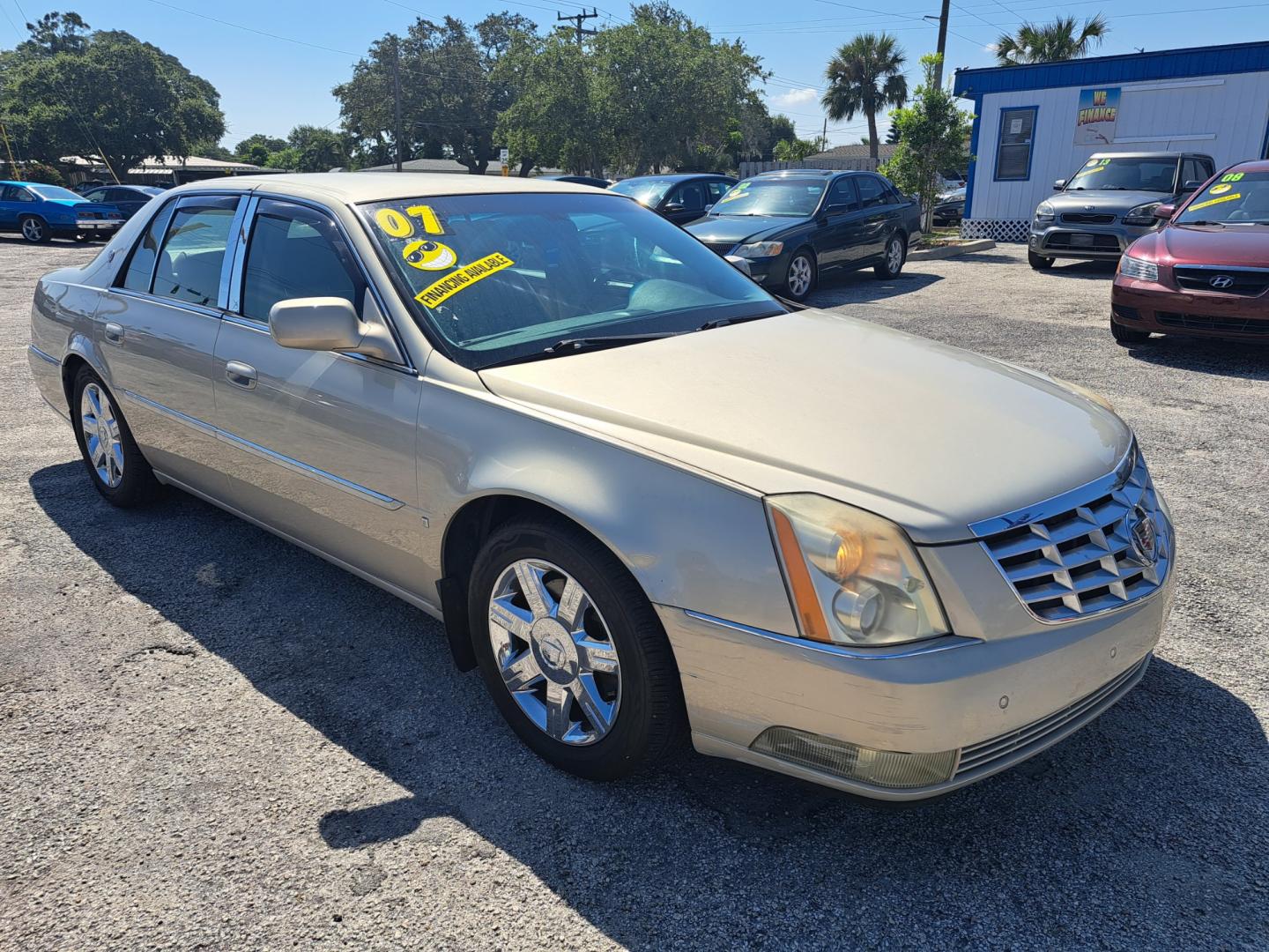 2007 Gold Cadillac DTS Luxury 1 (1G6KD57Y37U) with an 4.6L V8 DOHC 32V engine, 4-Speed Automatic Overdrive transmission, located at 1181 Aurora Rd, Melbourne, FL, 32935, (321) 241-1100, 28.132914, -80.639175 - Photo#2