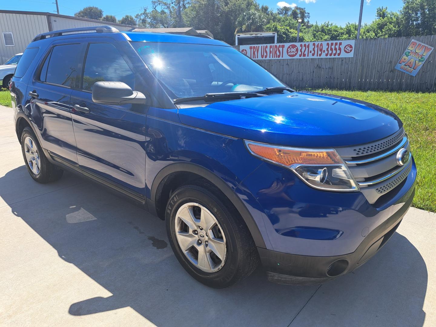 2014 Blue Ford Explorer Base FWD (1FM5K7B84EG) with an 3.5L V6 DOHC 24V engine, 6-Speed Automatic transmission, located at 1181 Aurora Rd, Melbourne, FL, 32935, (321) 241-1100, 28.132914, -80.639175 - Photo#2